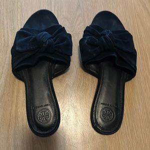 Tory Burch black velvet sandals